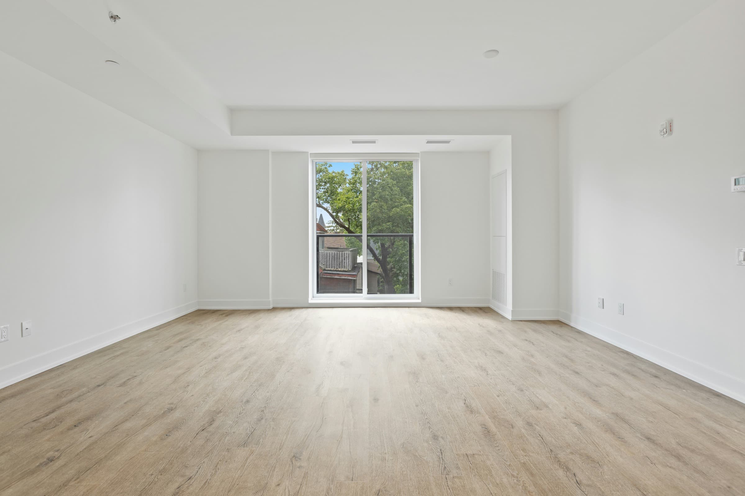 Empty living room before staging