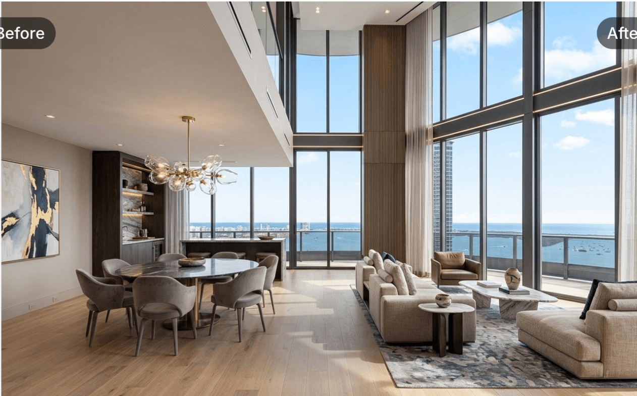 Staged listing